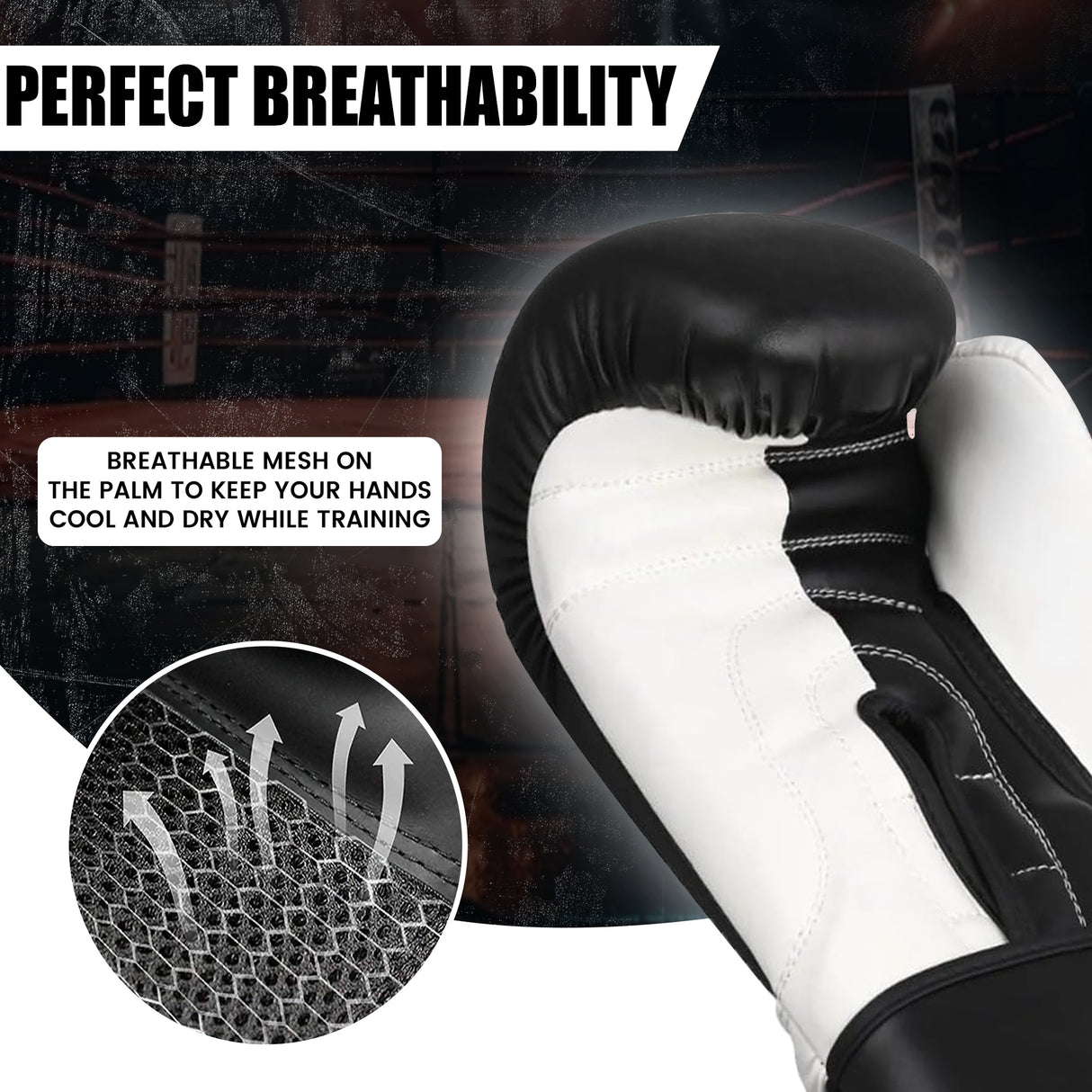 MAXSTRENGTH Boxing Gloves & Focus Pads with 4.5m Hand Wraps | Punch Mitt Set for Muay Thai, MMA, Kickboxing, Sparring Training (Black white series)