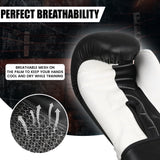 MAXSTRENGTH Boxing Gloves & Focus Pads with 4.5m Hand Wraps | Punch Mitt Set for Muay Thai, MMA, Kickboxing, Sparring Training (Black white series)