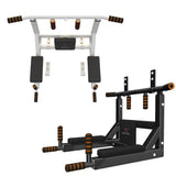 MAXSTRENGTH Wall Mounted Pull Up Bar & Dip Station White
