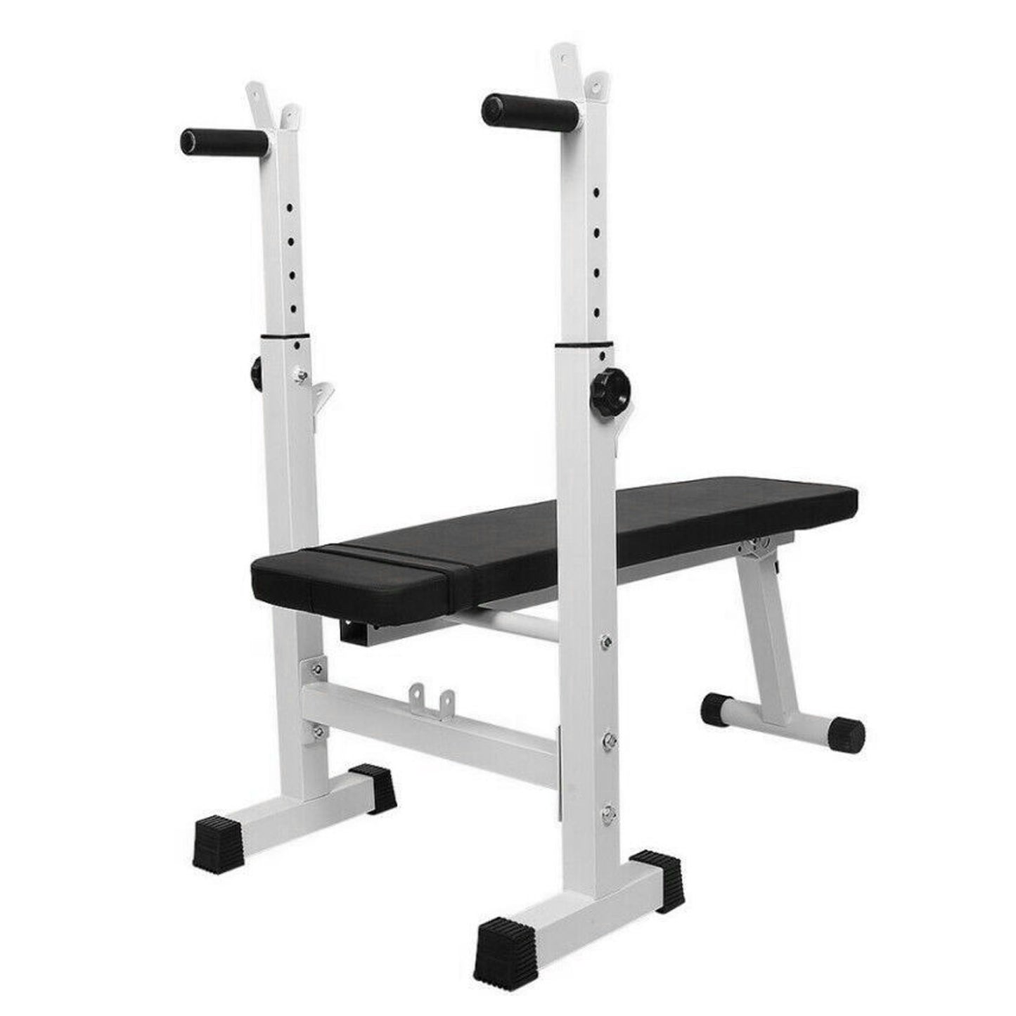 MAXSTRENGTH Adjustable Weight Bench Dip Station Barbell Rack