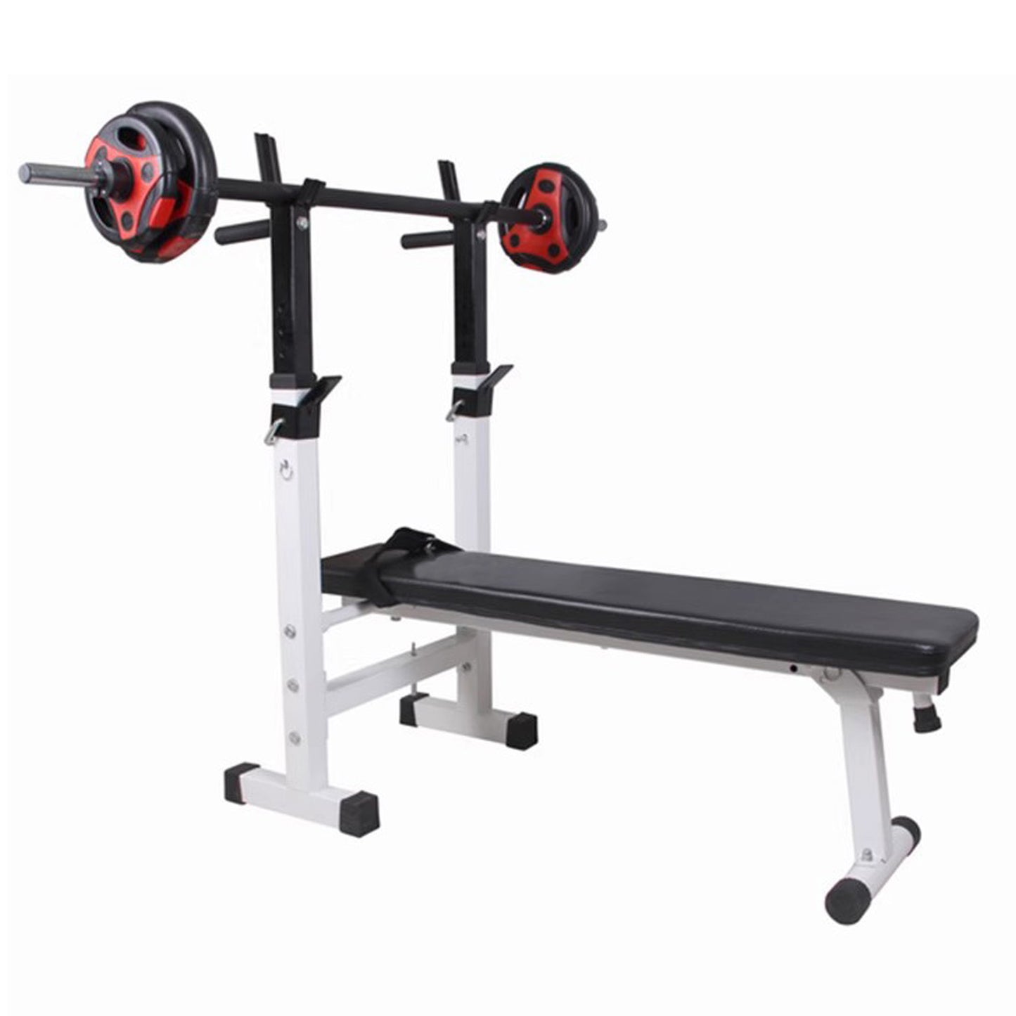 MAXSTRENGTH Adjustable Weight Bench Dip Station Barbell Rack