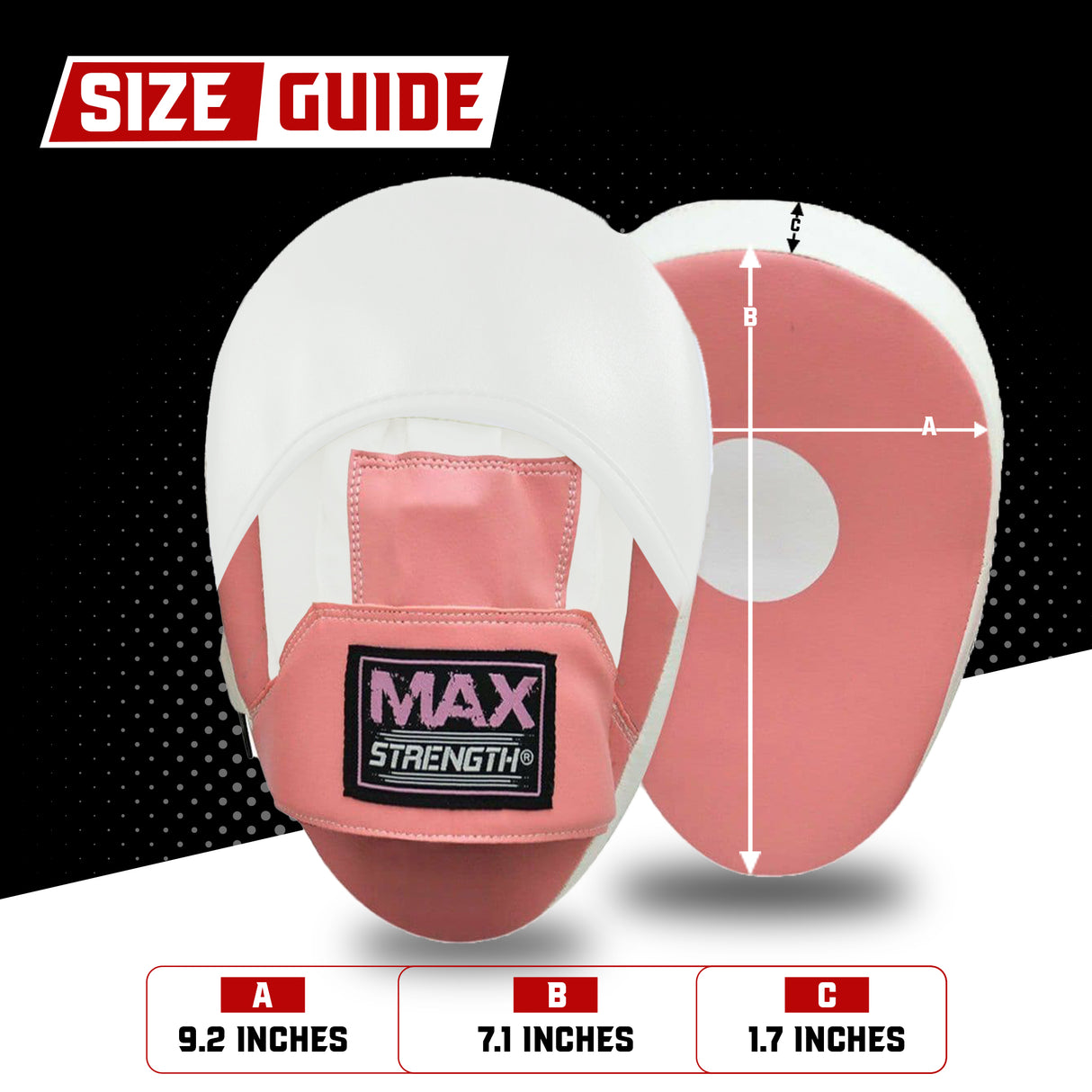 MAXSTRENGTH Boxing Gloves & Focus Pads with 4.5m Hand Wraps | Punch Mitt Set for Muay Thai, MMA, Kickboxing, Sparring Training (Pink white series)