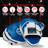 MAXSTRENGTH Boxing Gloves & Focus Pads with 4.5m Hand Wraps | Punch Mitt Set for Muay Thai, MMA, Kickboxing, Sparring Training (Blue Black series)