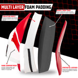 MAXSTRENGTH Boxing Gloves & Focus Pads with 4.5m Hand Wraps | Punch Mitt Set for Muay Thai, MMA, Kickboxing, Sparring Training (Red white black series)