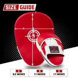 MAXSTRENGTH Boxing Gloves & Focus Pads with 4.5m Hand Wraps | Punch Mitt Set for Muay Thai, MMA, Kickboxing, Sparring Training (Red white black series)