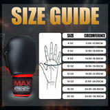 MAXSTRENGTH Boxing Gloves & Focus Pads with 4.5m Hand Wraps | Punch Mitt Set for Muay Thai, MMA, Kickboxing, Sparring Training (Red black series)