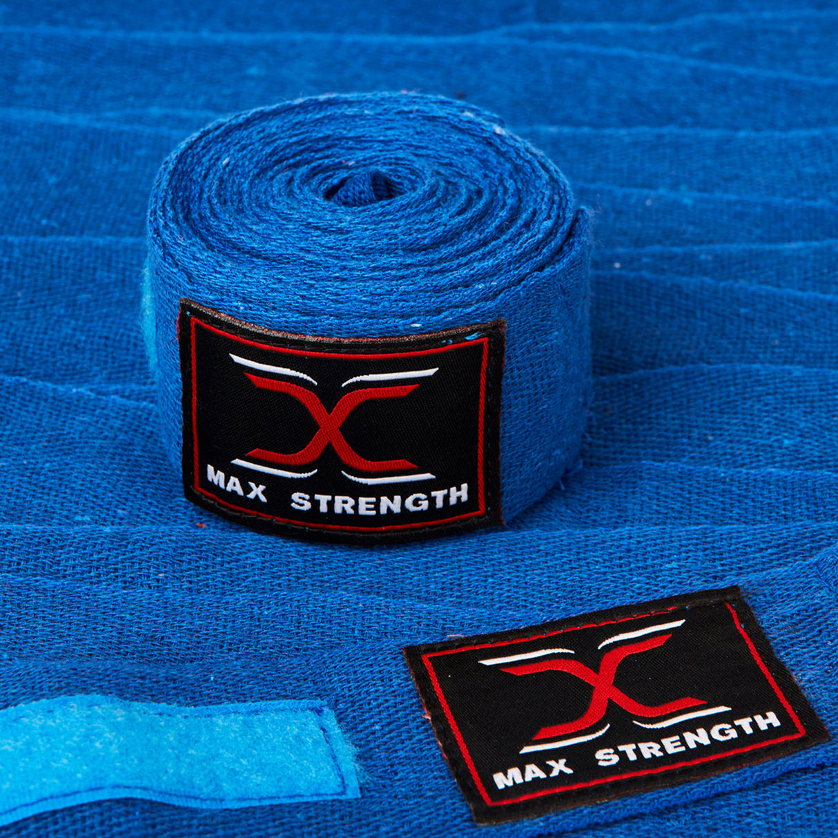 MAXSTRENGTH Boxing Gloves & Focus Pads with 4.5m Hand Wraps | Punch Mitt Set for Muay Thai, MMA, Kickboxing, Sparring Training (Blue Black series)