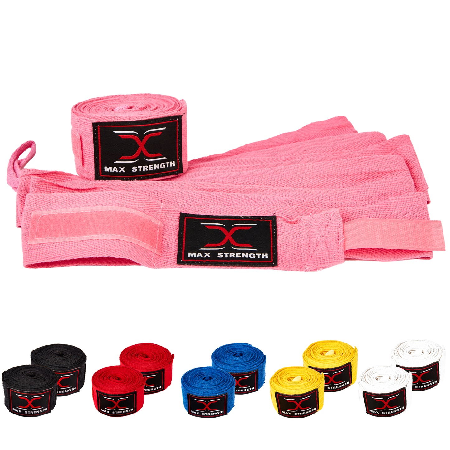 Pink boxing hand wraps