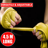 MAXSTRENGTH Boxing Gloves & Focus Pads with 4.5m Hand Wraps | Punch Mitt Set for Muay Thai, MMA, Kickboxing, Sparring Training