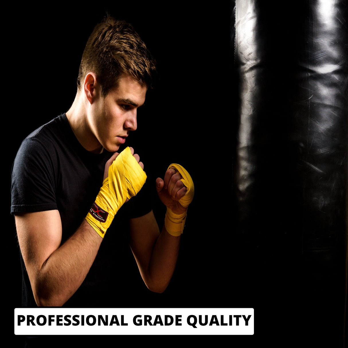 MAXSTRENGTH Boxing Gloves & Focus Pads with 4.5m Hand Wraps | Punch Mitt Set for Muay Thai, MMA, Kickboxing, Sparring Training
