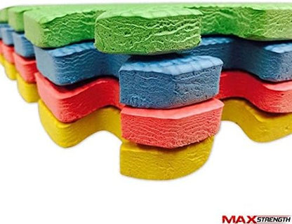 MAXSTRENGTH 12mm EVA Puzzle Floor Mats Interlocking Soft Foam Kids