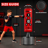 MAXSTRENGTH Freestanding Boxing Punch Bag Strike360 Red 4FT