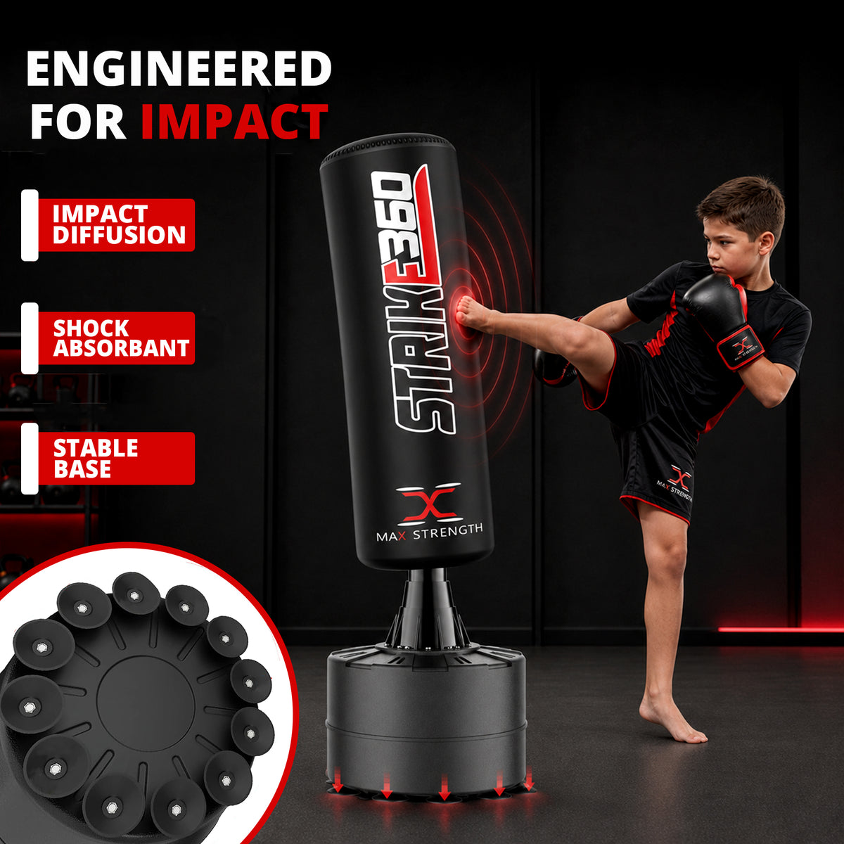 MAXSTRENGTH Freestanding Strike360 Boxing Punch Bag 4FT