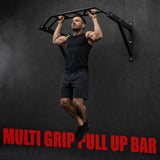 MAXSTRENGTH Pull Up Chin Up Bar Bracket Wall Mounted Multi Grip
