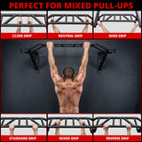 MAXSTRENGTH Pull Up Chin Up Bar Bracket Wall Mounted Multi Grip