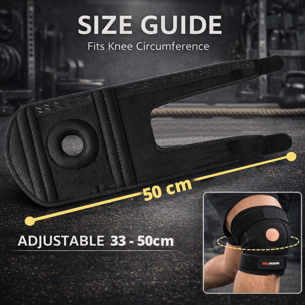 MAXSTRENGTH Knee Brace 2 Strap Open Patella Support Therapy Brace| Pain Relief & Improved Circulation| b504