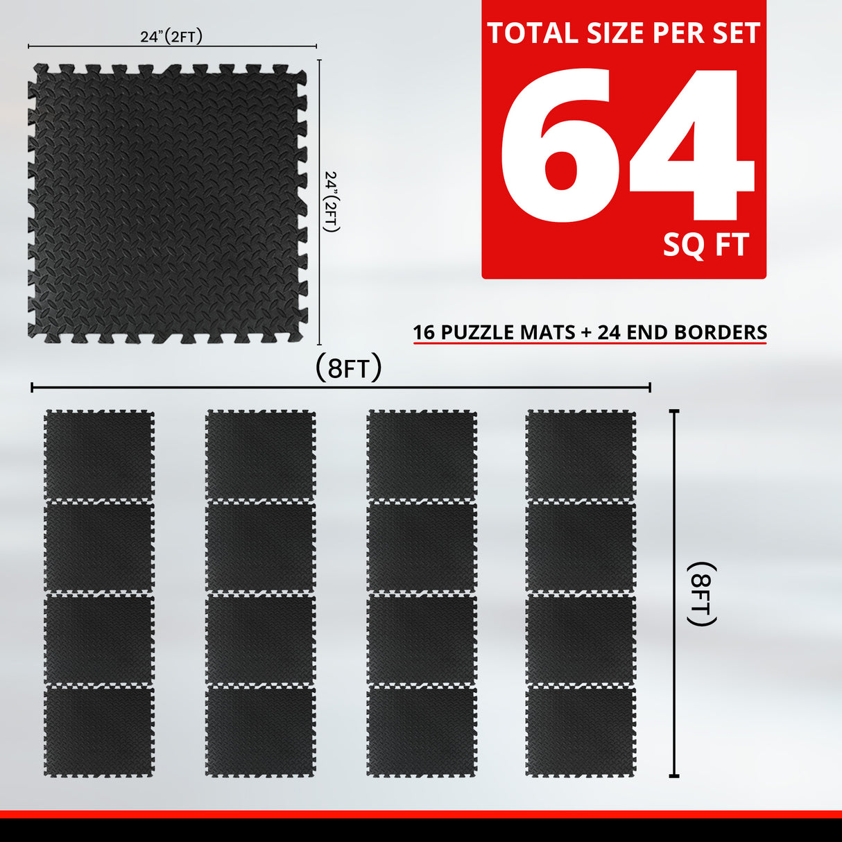 MAXSTRENGTH 12mm EVA Floor Mats Interlocking Soft Foam Kids