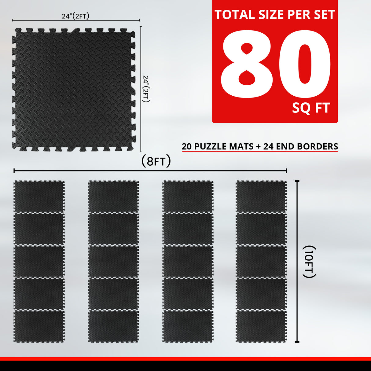 MAXSTRENGTH 12mm EVA Floor Mats Interlocking Soft Foam Kids