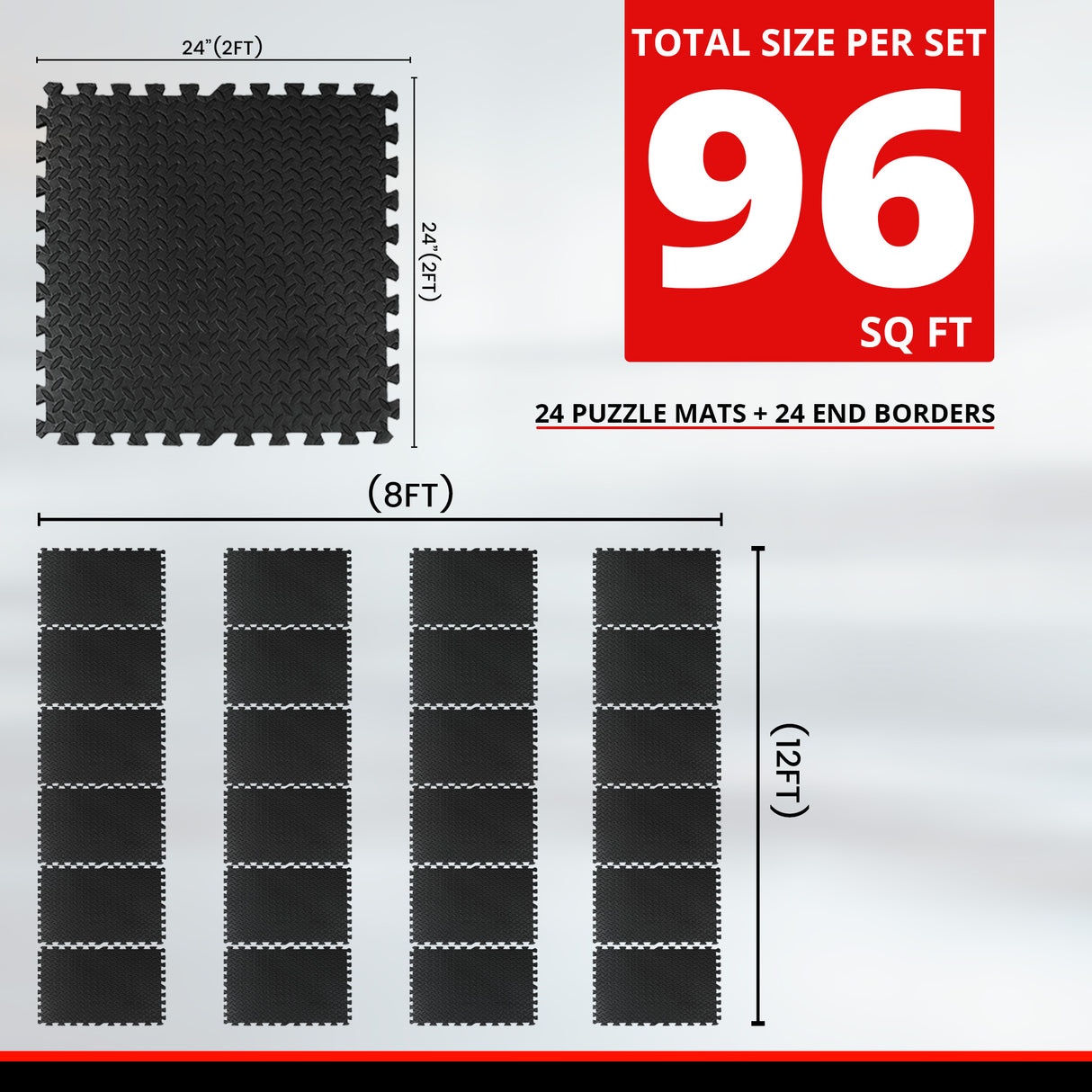 MAXSTRENGTH 12mm EVA Floor Mats Interlocking Soft Foam Kids