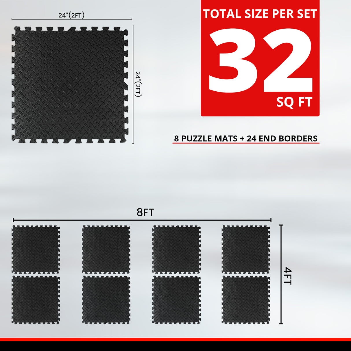 MAXSTRENGTH 12mm EVA Floor Mats Interlocking Soft Foam Kids