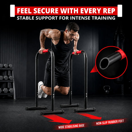 MAXSTRENGTH Ultimate Dip Bar Station Upper Body Press Workout