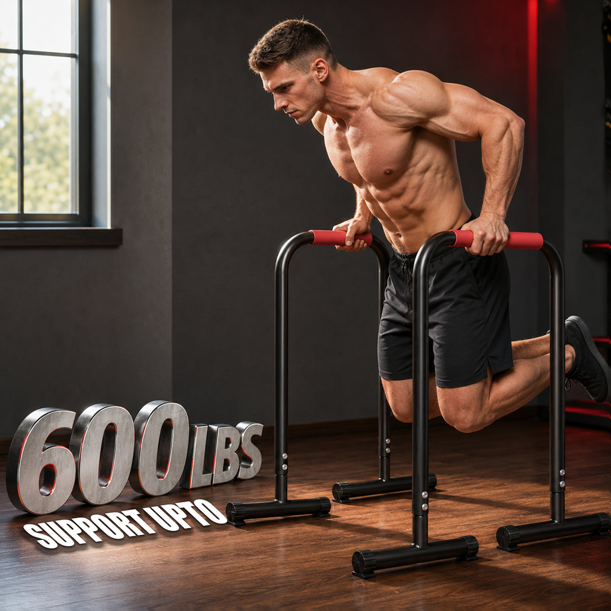 MAXSTRENGTH Ultimate Dip Bar Station Upper Body Press Workout