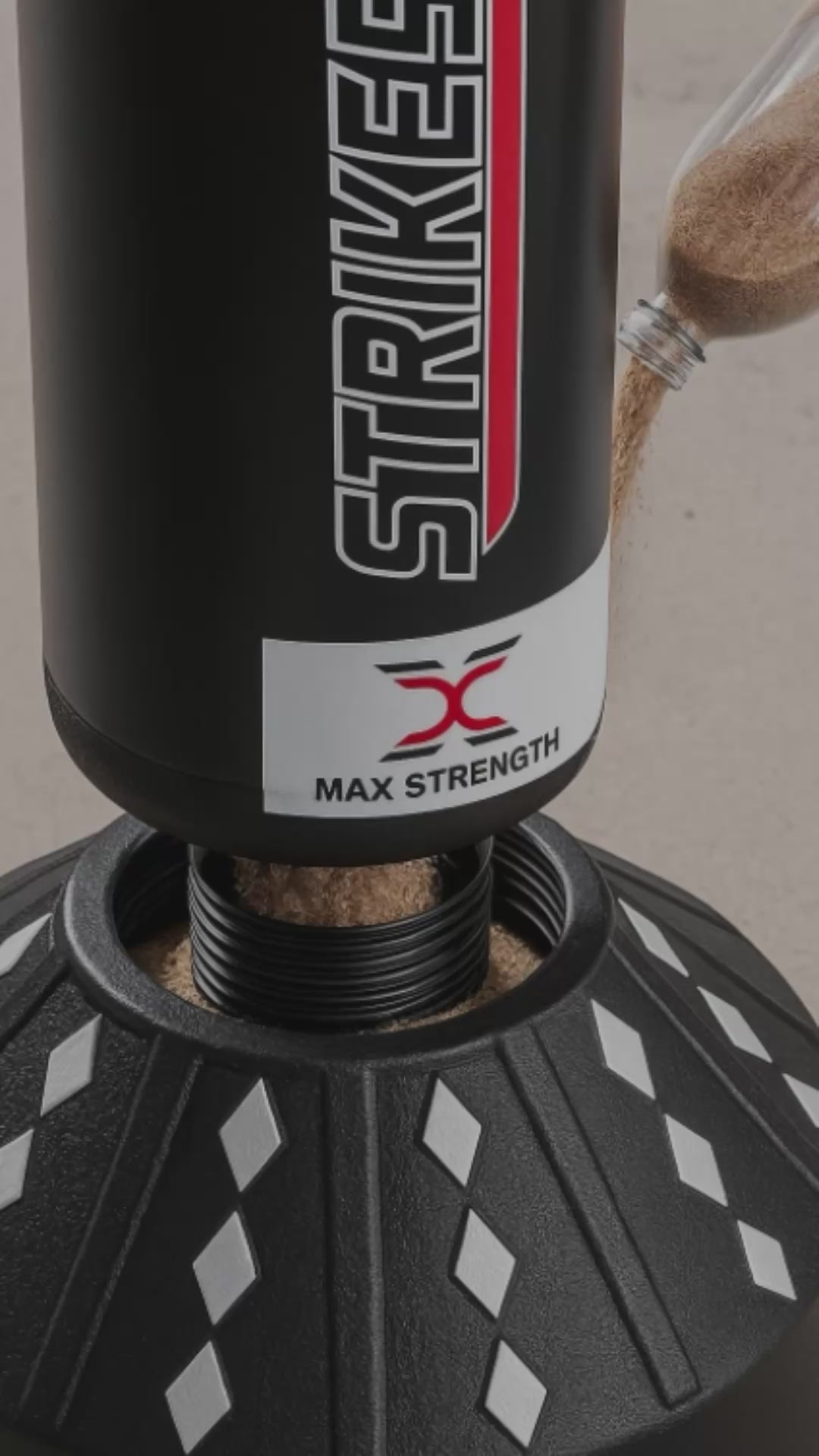 MAXSTRENGTH Freestanding Boxing Punch Bag Strike360 White/Black 6FT