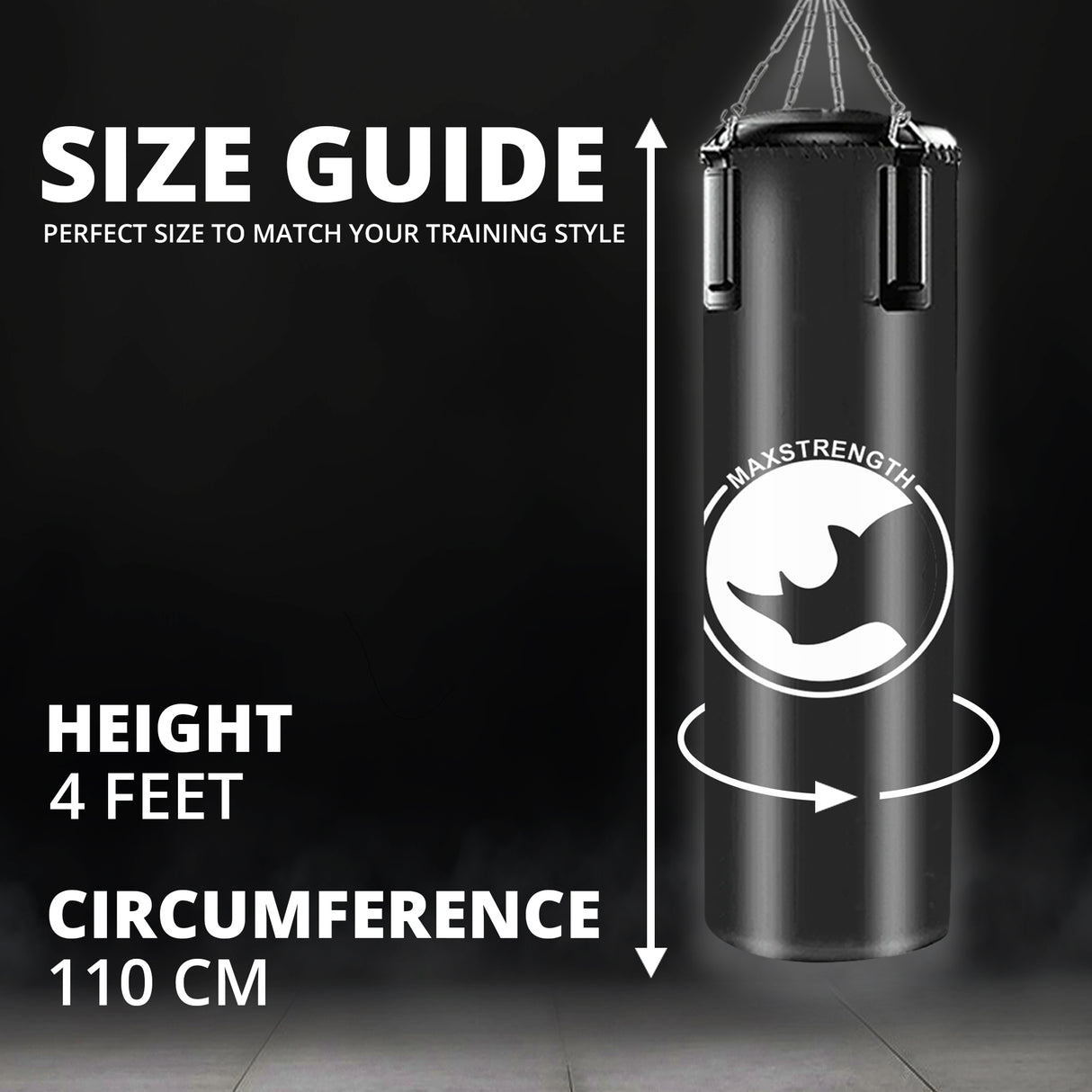 MAXSTRENGTH 3FT/4FT Boxing Punch Bag Set with Gloves, Chain & Bracket