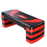 MAXSTRENGTH Adjustable Aerobic Stepper 5 Level Fitness Step (Red/Black)