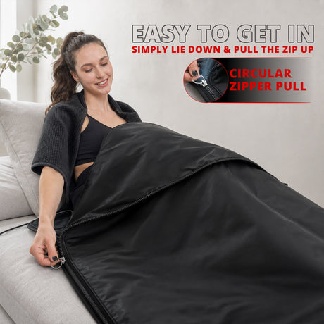 MAXSTRENGTH Infrared Sauna Blanket for Weight Loss & Detox | 35–70°C Adjustable Heat | 180x160cm | Home Spa Therapy Blanket for Relaxation & Muscle Recovery