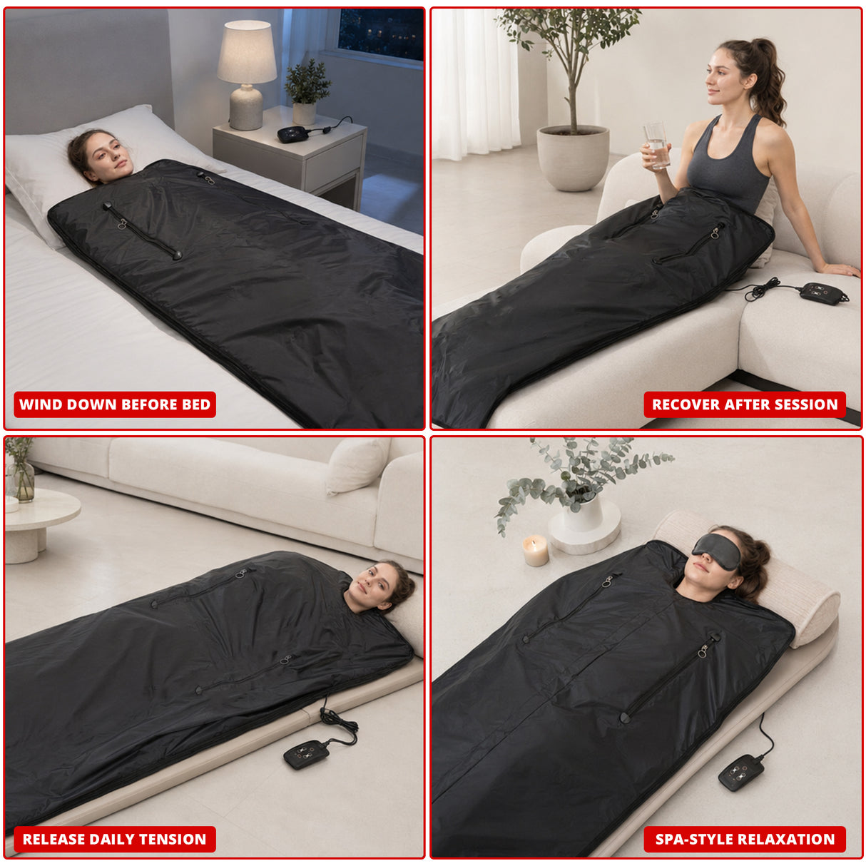 MAXSTRENGTH Infrared Sauna Blanket for Weight Loss & Detox | 35–70°C Adjustable Heat | 180x160cm | Home Spa Therapy Blanket for Relaxation & Muscle Recovery