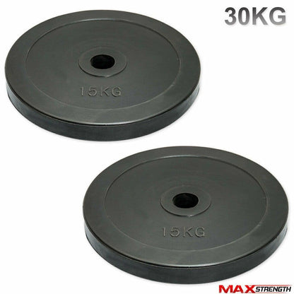 MAXSTRENGTH Olympic Rubber Weight Plates 7.5Kg set