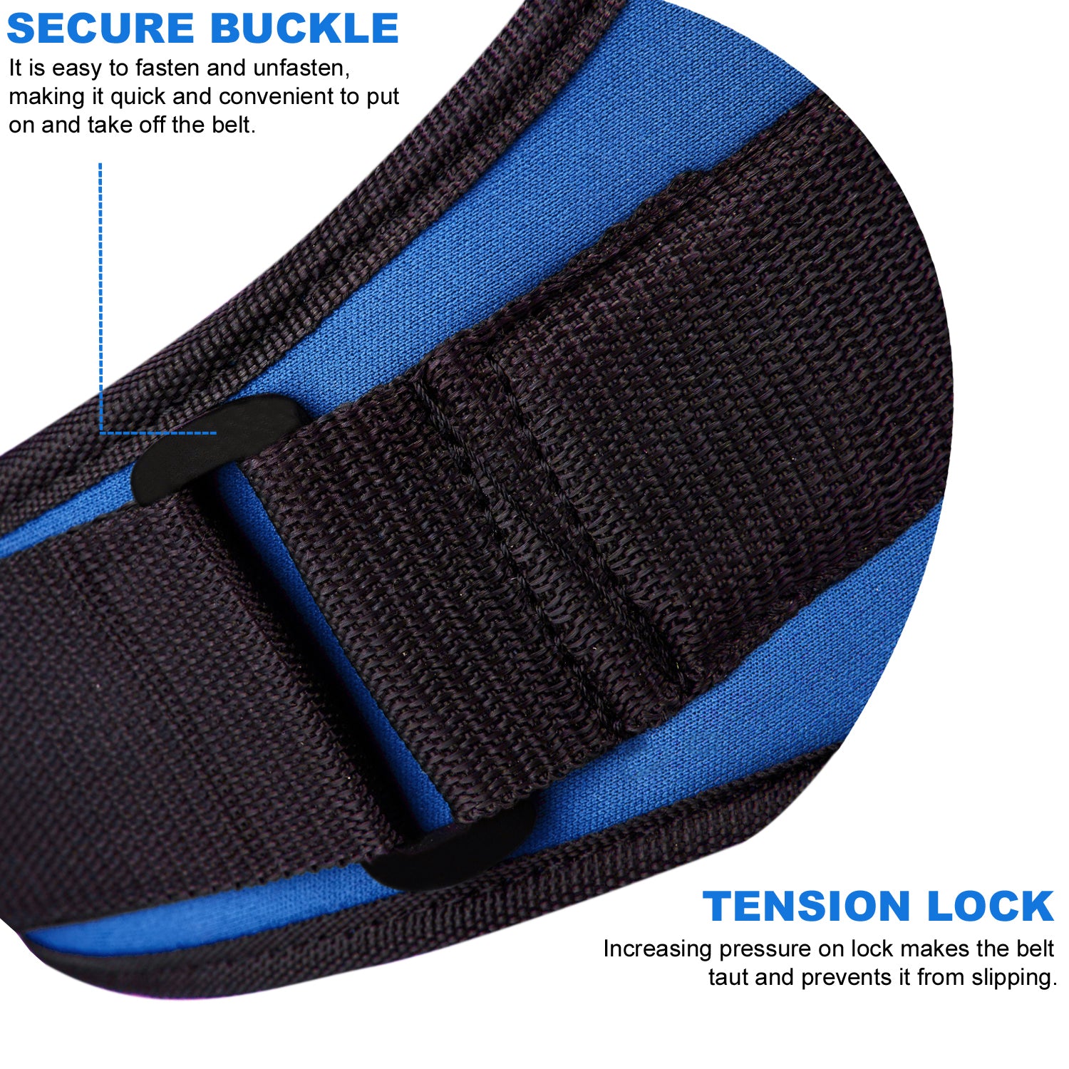Secure Buckle Blue Belt