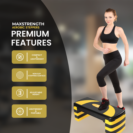 maxstrength fitness
 maxstrength fitness accessories, gym equipment online uk,fitness accessories uk,5 Step Aerobic Stepper Yellow