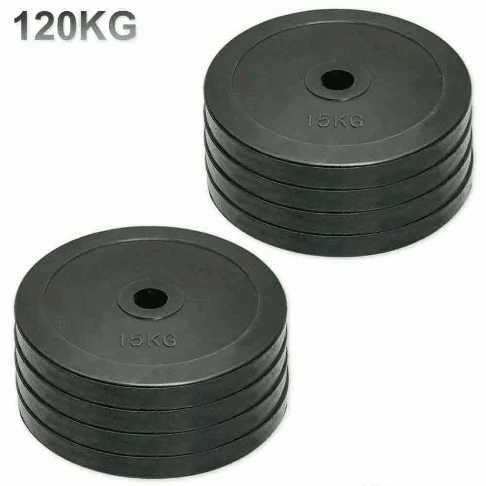 120kg Barbell bar and weight plates