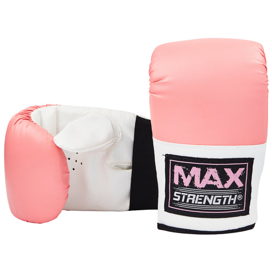 Pink/white bag mitts