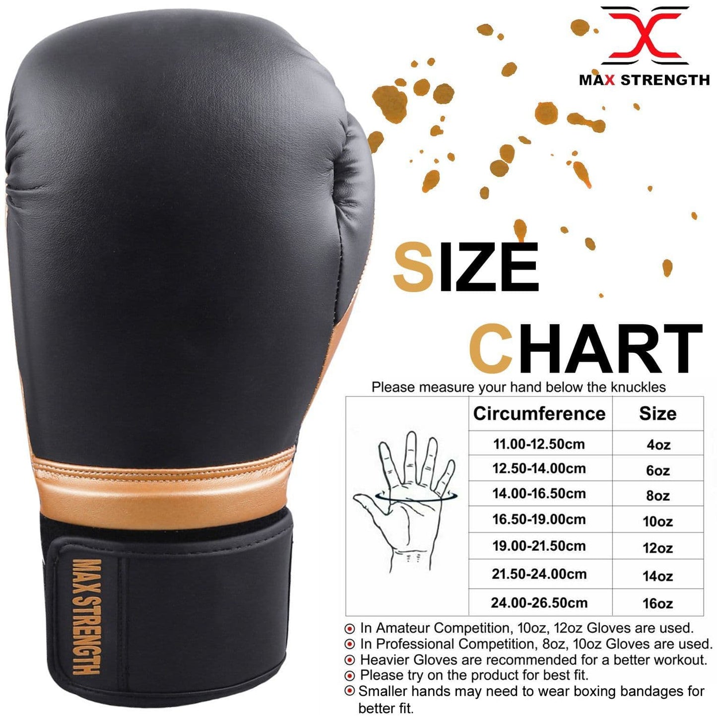 Kick Boxing Gloves Size Chart