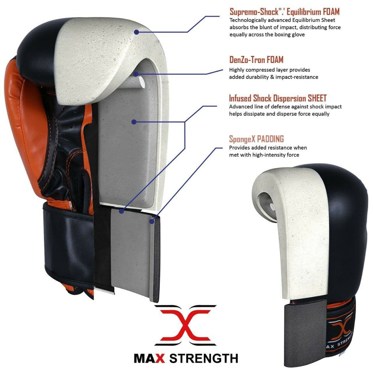  Boxing Gloves Orange 10oz