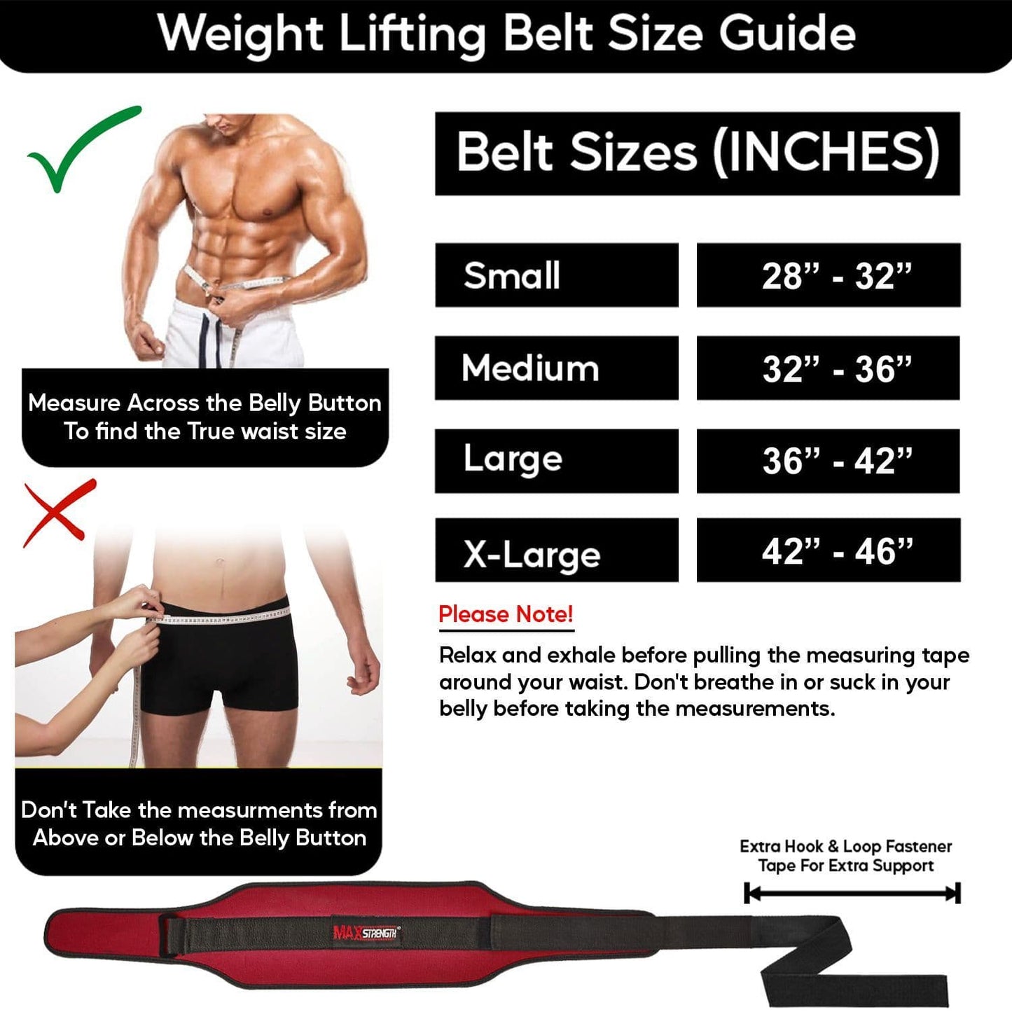weight training size chart 