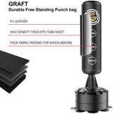 MAXSTRENGTH GFT101 6FT Freestanding Boxing Punch Bag Black/Gold