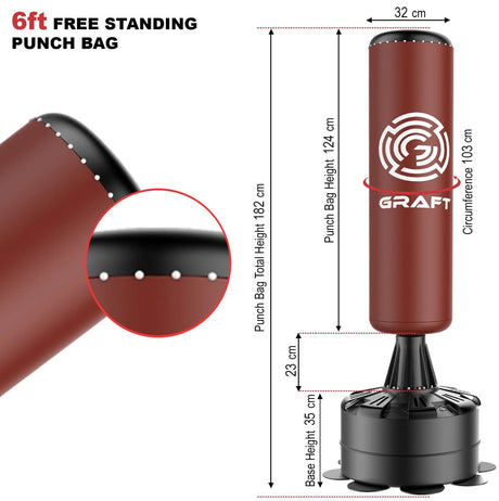 MAXSTRENGTH GFT102 6FT Freestanding Boxing Punch Bag